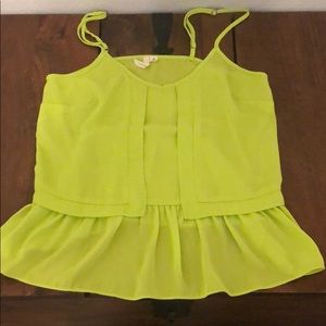 Bright green strappy top